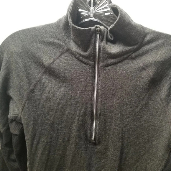 Icebreaker Wool 1/2 Zip Pullover Black Grey L - Picture 3 of 9